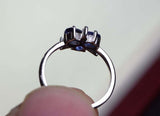 2.3ct Engagement Ring Oval Cut Sapphire Stylish Partywear 14k White Gold Finish