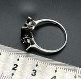 2.3ct Engagement Ring Pear Cut Red Garnet Trilogy Women 14k White Gold Finish