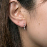 1.2ct Round Cut Diamond Geometric Minimal Stud Earrings 14k White Gold Finish