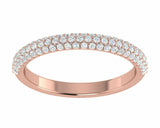 1.1ct Round Cut Diamond Half Eternity Wedding Ring Band 14k Rose Gold Finish