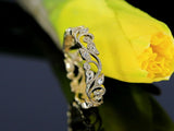 0.2ct Round Cut Diamond Milgrain Filigree Wedding Ring Band 14k Yellow Gold Over