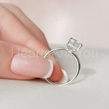 2.2ct Cushion Simulated Diamond Solitaire Engagement Ring 14k White Gold Plated