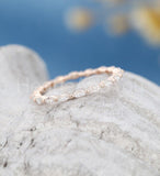 0.3ct Marquise Simulated Diamond Single Prong Wedding Band 14k Rose Gold Plated