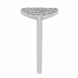 1.8ct Round Cut Diamond Engagement Ring Key Hole Cluster 14k White Gold Finish