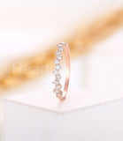 0.35ct Round Cut Moissanite Anniversary Women Wedding Band 14k Rose Gold Plated