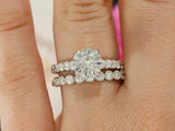 2.3ct Round Cut Diamond Bridal Set Vintage Engagement Ring 14k White Gold Finish