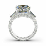 5Ct Radiant Cut Diamond Cocktail Eternity Engagement Ring 14K White Gold Finish