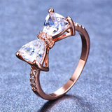 2ct Trillion Cut Diamond Engagement Ring 14k Rose Gold Finish Bow Knot Design