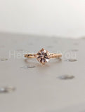 1ct Round Cut Simulated Peach Morganite Solitaire Ring 14k Yellow Gold Plated