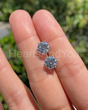 0.8ct Round Cut Moissanite Solitaire Stud Women Earrings 14k White Gold Plated