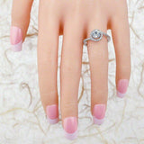 2Ct Round Cut VVS1/D Diamond Swirl Solitaire Engagement Ring 18K White Gold Over