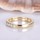 Bridal Half Eternity Wedding Ring Band 1ct Round Cut Diamond 14k YellowGold Over