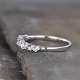1.2ct Wedding Ring Band Marquise Round Cut Diamond Stackable 14k White Gold Over