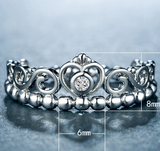 0.3ct Round Cut Diamond Engagement Ring 14k White Gold Finish Crown Solitaire