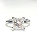 3Ct Princess Cut DVVS1 Diamond Engagement Solitaire Ring 14K White Gold Finish