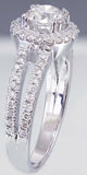 Halo Split Shank Engagement Ring 2.3ct Round Cut Diamond 14k White Gold Finish