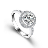 2.3Ct Round Cut VVS1/D Diamond Halo Hollow Engagement Ring 18K White Gold Finish