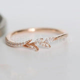 0.5ct Marquise Simulated Diamond Petal Leaf Engagement Ring 14k Rose Gold Plated