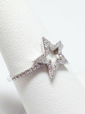 3Ct Round Cut Diamond Star Shaped Engagement Ring 14K White Gold Finish