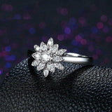 2.8ct Round Cut Diamond Engagement Ring 14k White Gold Finish Flower Solitaire