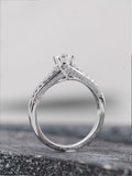 Accents Solitaire Engagement Ring 1.6ct Round Cut Diamond 14k White Gold Finish