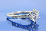 2ct Round Cut Diamond Engagement Ring Solitaire 14k White Gold Over with Accents