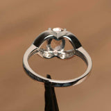 2ct Engagement Ring Oval Cut Peach Morganite Hollow Leaf Halo 14k WhiteGold Over