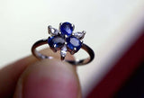 2.3ct Engagement Ring Oval Cut Sapphire Stylish Partywear 14k White Gold Finish