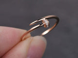 0.5ct Round Cut VVS1D Diamond Engagement Ring Nail Design 14k Rose Gold Finish
