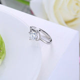 0.6ct Round Cut Diamond Engagement Ring 14k White Gold Finish Solitaire Split