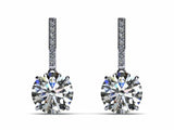 1ct Round Cut VVS1 D Diamond Classic Drop Earrings Women 14k White Gold Finish