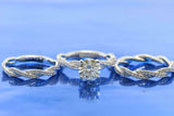 2.5ct Round Cut Diamond Engagement Ring Infinity Trio Set 14k White Gold Finish