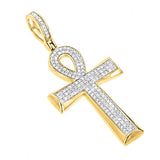 1ct Round Cut Diamond Ansated Holy Cross Pendant 14k Gold Finish NO CHAIN