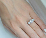 Trilogy Solitaire Engagement Ring 1.5ct Round Cut Diamond 14k White Gold Finish
