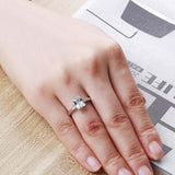 1.5ct Radiant Cut Diamond Solitaire Ring 14k White Gold Finish with Round Accent