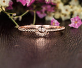 0.01ct Round Cut Moissanite Octopus Women Engagement Ring 14k Rose Gold Plated