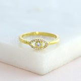 0.2ct Round Cut Moissanite Evil Eye Women Engagement Ring 14k White Gold Plated