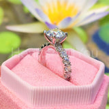 2.25ct Round Cut Moissanite Solitaire with Accents Ring 14k White Gold Plated