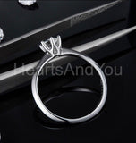 0.25ct Round Cut Moissanite Solitaire Engagement Ring 14k White Gold Plated