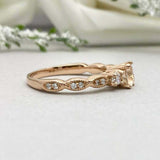 2ct Round Cut Morganite Solitaire with Accent Trilogy Ring 14k YellowGold Finish