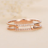 0.12ct Round Cut Moissanite Anniversary Women Wedding Band 14k Rose Gold Plated