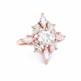 2.5ct Round Brilliant Cut Diamond Engagement Ring Art Deco 14k Rose Gold Finish