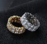 5Ct Round Cut Diamond Two Row Eternity Wedding Ring Band 14K Yellow Gold Finish