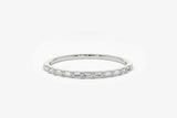 0.9ct Wedding Band Baguette Cut Diamond Minimalist Design 14k White Gold Finish