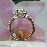 1.6ct Round Cut Diamond Engagement Ring Split Shank Petite 14k White Gold Finish