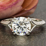 1ct Round Cut Diamond Elegant Solitaire Engagement Ring 14k White Gold Finish