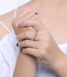 0.6ct Round Cut Simulated Morganite Trilogy Engagement Ring 14k Rose Gold Plated