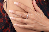 0.3ct Baguette Cut Simulated Diamond Curved Engagement Ring 14k WhiteGold Plated