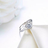 1.1ct Round Cut Diamond Engagement Ring 14k White Gold Finish Unique Solitaire