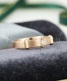 0.25ct Round Cut Moissanite Solitaire Men's Wedding Band 14k Yellow Gold Plated